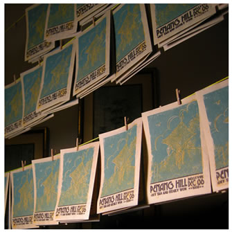 travel brochure invitations:screen-print on japanese washi paper